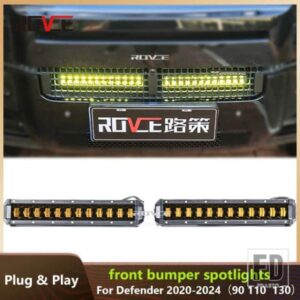 ランドローバー フロントバンパースポットライトリフレクターランプディフェンダー 2020-2023 90 110 130 DRL ライトカーアクセサリー