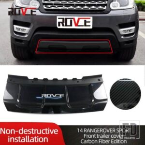 ランドローバー ROVC 1個 フロントバンパートレーラーカバーカーボンスタイルレンジローバースポーツ 2014-2017 L494 フロントアンダーガードプ