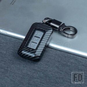 三菱 2 3ボタンカーボン ABS キーケースカバー アウトランダー ASX ランサーパジェロスポーツエクリプスクロスキーカバーシェル FOB