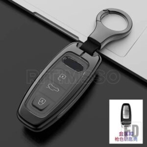 アウディ 新合金 + TPU 車リモートキーケースカバーシェル A6 A7 A8 E-TRON Q5 Q8 C8 D5 キーレスホルダー FOB カーアクセサリー