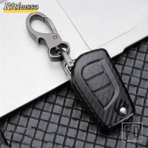トヨタ 2/3ボタン財投カーボン ABS キーケース FOB オーリスカローラアベンシスヴァーソヤリスアイゴサイオン TC IM カムリ RAV4 FORTURNER