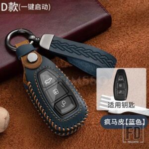 フォード 本革リモートキーカバーケースフォーカス 3 4 ST モンデオ MK3 MK4 フィエスタフュージョンクーガ 2013 2014 2015 2017 2018