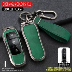 キーケース FOB カバーキーホルダーアクセサリードンファン風光 DFSK 栄光 580 FENGON IX5 IX7 SERES SF5 2021 2022 キーホルダー - Silver Green3