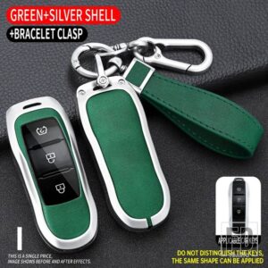 キーケース FOB カバーキーホルダーアクセサリードンファン風光 DFSK 栄光 580 FENGON IX5 IX7 SERES SF5 2021 2022 キーホルダー - Silver Green