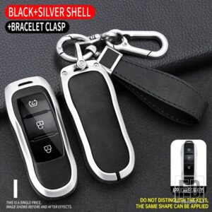 キーケース FOB カバーキーホルダーアクセサリードンファン風光 DFSK 栄光 580 FENGON IX5 IX7 SERES SF5 2021 2022 キーホルダー - Silver black