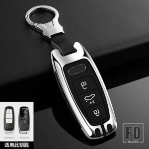 アウディ 合金リモートキーケースカバーシェル A6 A7 A8 E-TRON Q5 Q7 Q8 C8 D5 A6L 2018-21 カーアクセサリー - Silver Set 1