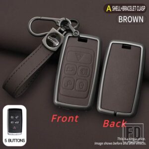 ジャガー レンジローバー ランドローバー キーケースフルカバーリモートシェル EVOQUE ディスカバリースポーツ VELAR XE E-PACE XF アクセサリ - Brown 1 PC