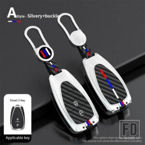 シボレー 合金 + シリカゲルキーカバーケースマリブスプリング分クルーズカマロ 2016-19 カーアクセサリー - 2 Btns Silver