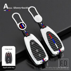 シボレー 合金 + シリカゲルキーカバーケースマリブスプリング分クルーズカマロ 2016-19 カーアクセサリー - 3 Btns Silver