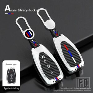シボレー 合金 + シリカゲルキーカバーケースマリブスプリング分クルーズカマロ 2016-19 カーアクセサリー - 4 Btns Silver
