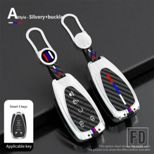 シボレー 合金 + シリカゲルキーカバーケースマリブスプリング分クルーズカマロ 2016-19 カーアクセサリー - 5 Btns Silver