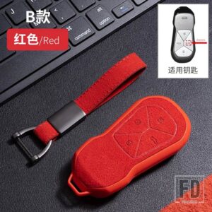 キー FOB カバーケーススキン XPENG XIAOPENG P5 P7 G9 G3I スマート 4ボタン リモートキーレスキーホルダーアクセサリー - Red Key B