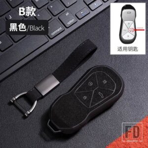 キー FOB カバーケーススキン XPENG XIAOPENG P5 P7 G9 G3I スマート 4ボタン リモートキーレスキーホルダーアクセサリー - black-key B
