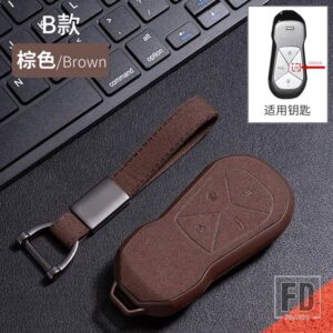 キー FOB カバーケーススキン XPENG XIAOPENG P5 P7 G9 G3I スマート 4ボタン リモートキーレスキーホルダーアクセサリー - brown-key B