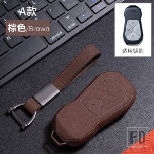 キー FOB カバーケーススキン XPENG XIAOPENG P5 P7 G9 G3I スマート 4ボタン リモートキーレスキーホルダーアクセサリー - brown-key A