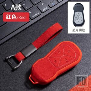 キー FOB カバーケーススキン XPENG XIAOPENG P5 P7 G9 G3I スマート 4ボタン リモートキーレスキーホルダーアクセサリー - Red Key A