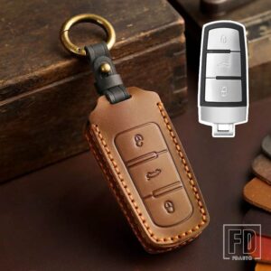 VW 手作り革リモートキーケースカバー CC パサート B6 B7 パサート 3C CC プロテクターキーホルダーアクセサリー