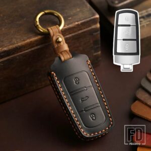 VW 手作り革リモートキーケースカバー CC パサート B6 B7 パサート 3C CC プロテクターキーホルダーアクセサリー