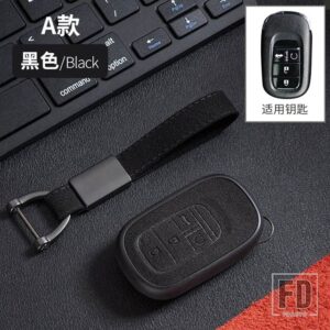 ホンダ レザー + TPU キーケースカバー シビックアコード VEZEL 2022 4ボタン キー - Black