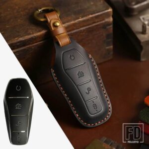 本革キーケース アトー 3 ハン EV イルカ 4ボタン リモコンカバー自動 - Black