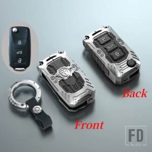 VW 金属キーケースフルカバーシェルバッグ ポロティグアンパサートゴルフジェッタラヴィダシュコダオクタビア - Silver Type 1
