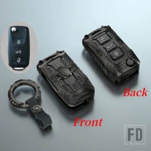 VW 金属キーケースフルカバーシェルバッグ ポロティグアンパサートゴルフジェッタラヴィダシュコダオクタビア - Black Type 1