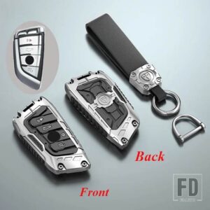 BMW 合金キーケースカバーキーバッグ F20 G20 G30 X1 X3 X5 G05 X6 アクセサリースタイリングホルダーシェルキーホルダー - Silver (Horn)