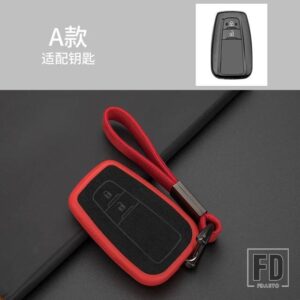 トヨタ プラスチック + レザーキーケースカバーシェル CHR C-HR プラドプリウスカムリカローラ RAV4 2017 2018 2019 アクセサリー - 2Button red