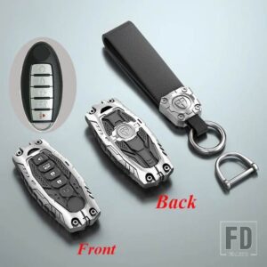 日産 合金キーケースカバー FOB キーホルダー キャシュカイジューク J10 J11 エクストレイル T32 T31 キックティーダアルティマパスファインダ - 5 Buttons Silver