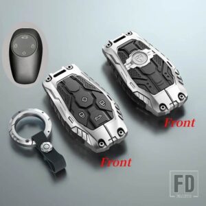 合金リモートキー FOB ケースカバープロテクターシェルバッグ LEAPMOTOR T03 S01 C11 C01 タイプキーレスキーホルダーアクセサリー - Silver Type