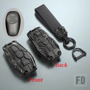 合金リモートキー FOB ケースカバープロテクターシェルバッグ LEAPMOTOR T03 S01 C11 C01 タイプキーレスキーホルダーアクセサリー - Black
