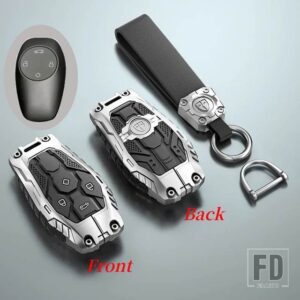 合金リモートキー FOB ケースカバープロテクターシェルバッグ LEAPMOTOR T03 S01 C11 C01 タイプキーレスキーホルダーアクセサリー - Silver