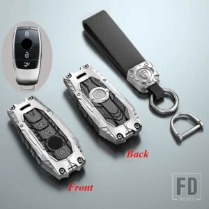 メルセデスベンツ 金属 + シリカゲルキーケースカバーシェル ACE S G クラス GLC CLE CLA GLB GLS W177 W205 W213 W222 X167 FOB - Silver