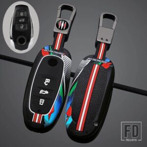 VW 合金キーカバーケースシェル FOB ホルダーキーホルダー トゥアレグ 2017-21 プロテクターアクセサリー - Grey Black 1 PC