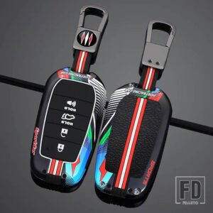 トヨタ 合金 + シリカゲルキーケースカバーシェル CHR ハイラックスフォーチュナーランドクルーザー 200 カムリカローラクラウン RAV4 ハイラン - 4 Btns Grey Black