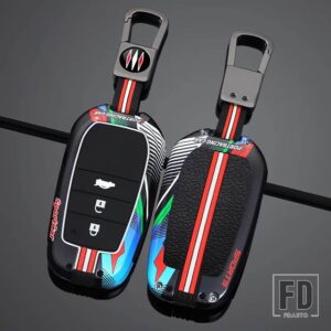トヨタ 合金 + シリカゲルキーケースカバーシェル CHR ハイラックスフォーチュナーランドクルーザー 200 カムリカローラクラウン RAV4 ハイラン - 3 Btns Grey Black