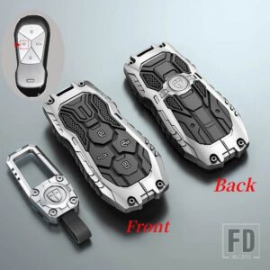 合金 + シリカゲルリモートキーケースカバー FOB プロテクターシェル XPENG XIAOPENG P5 P7 G9 G3I オートインテリアアクセサリー - Silver Type 1