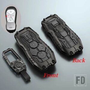 合金 + シリカゲルリモートキーケースカバー FOB プロテクターシェル XPENG XIAOPENG P5 P7 G9 G3I オートインテリアアクセサリー - Black Type 1