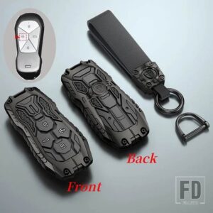 合金 + シリカゲルリモートキーケースカバー FOB プロテクターシェル XPENG XIAOPENG P5 P7 G9 G3I オートインテリアアクセサリー - Black