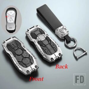 合金 + シリカゲルリモートキーケースカバー FOB プロテクターシェル XPENG XIAOPENG P5 P7 G9 G3I オートインテリアアクセサリー - Silver