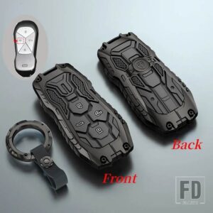 合金 + シリカゲルリモートキーケースカバー FOB プロテクターシェル XPENG XIAOPENG P5 P7 G9 G3I オートインテリアアクセサリー - Black Type