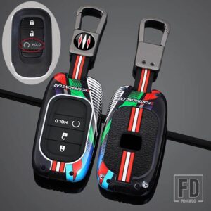 ホンダ 合金車リモートキー FOB カバーケースホルダープロテクター シビック 11TH アコード HR-V CR-V CRV 2023 2024 カーアクセサリー - 3 Btns Grey Black C
