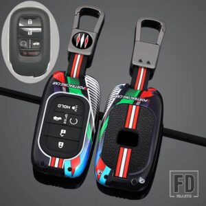 ホンダ 合金車リモートキー FOB カバーケースホルダープロテクター シビック 11TH アコード HR-V CR-V CRV 2023 2024 カーアクセサリー - 5 Btns Grey Black E