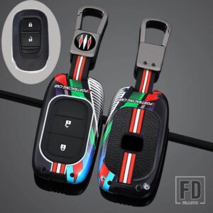 ホンダ 合金車リモートキー FOB カバーケースホルダープロテクター シビック 11TH アコード HR-V CR-V CRV 2023 2024 カーアクセサリー - 2 Btns Grey Black