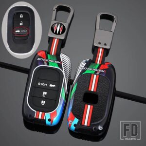 ホンダ 合金車リモートキー FOB カバーケースホルダープロテクター シビック 11TH アコード HR-V CR-V CRV 2023 2024 カーアクセサリー - 3 Btns Grey Black B