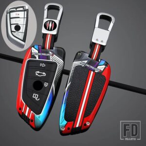 BMW キーケースカバー X1 X3 X4 X5 F15 X6 F16 G30 7シリーズ G11 F48 F39 520 525 F30 118I 218I 320I カーインテリアアクセサリー - 4 Btns Silver Red C