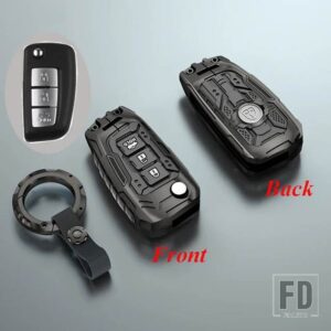 日産 合金 + シリカゲルキーケースカバーシェル NV200 セントラヴァーサエクストレイルキャシュカイ J11 ジュークムラーノマイクラティーダマキ - 3 Btns Black Type 1