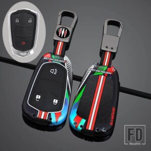 キャデラック 合金キーケースシェル FOB カバーホルダー ATS-L XTS XT4 XT5 XT6 CTS CT6 ATS 28T SRX エスカレードアクセサリー - 3 Btns Grey Black A