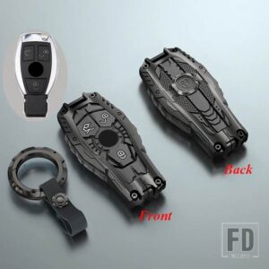 メルセデスベンツ 合金スマートキーケースカバーシェルアクセサリー A B C E GL S GLA GLK CLSクラス W204 W205 W212 W463 W176 - 3 Btns Black Type 1