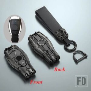 メルセデスベンツ 合金スマートキーケースカバーシェルアクセサリー A B C E GL S GLA GLK CLSクラス W204 W205 W212 W463 W176 - 2 Buttons Black